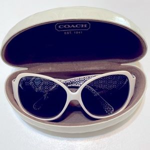 Coach white sunglasses with case